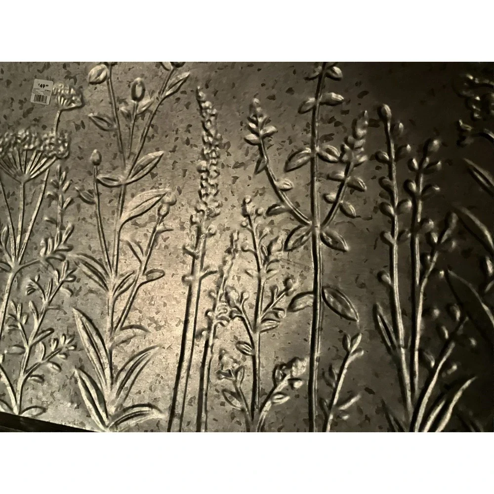 Large Botanical Metal Wall Art Rustic Farmhouse Wildflower Galvanized Decor 40